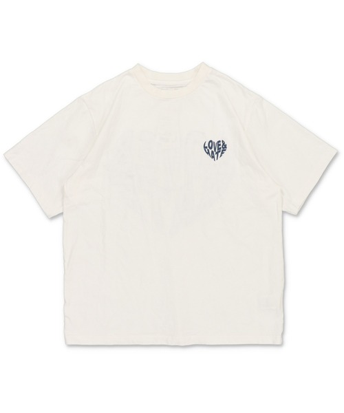 SPINNS（スピンズ）の「バックプリントTシャツ/ハートロゴ（Tシャツ/カットソー・メンズ・ナチュラル/ブラック/ホワイト・ONESIZE）」の5枚目の写真