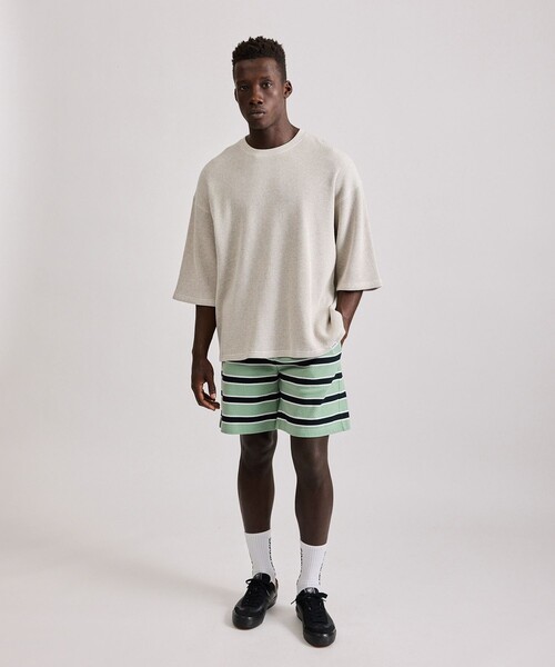 Saturdays NYC(サタデーズ ニューヨークシティ )の「Waffle 1/2 Sleeve Tee(Tシャツ/カットソー・メンズ・ネイビー/ライトグレー/ダークグリーン・L/M/S/XL)」の5枚目の写真