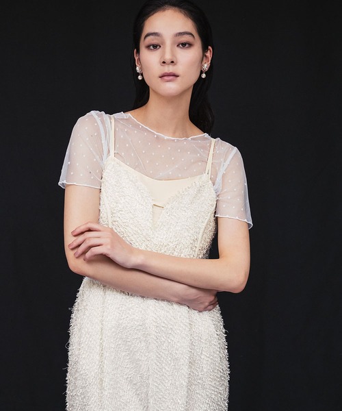girl(ガール)の「シャギー キャミソール オールインワン パンツドレス 結婚式 パーティードレス オケージョンドレス お呼ばれ 二次会 成人式 同窓会 謝恩会(パンツドレス・レディース・ブラック/アイボリー・L/M/S)」の11枚目の写真