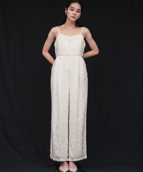 セール】シャギー キャミソール オールインワン パンツドレス 結婚式