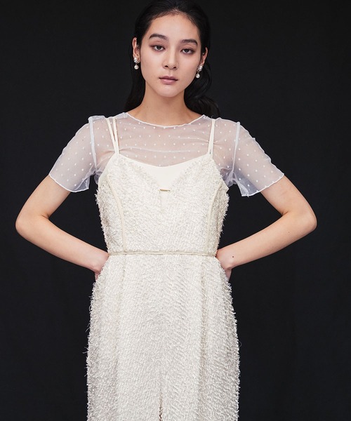 girl(ガール)の「シャギー キャミソール オールインワン パンツドレス 結婚式 パーティードレス オケージョンドレス お呼ばれ 二次会 成人式 同窓会 謝恩会(パンツドレス・レディース・ブラック/アイボリー・L/M/S)」の20枚目の写真