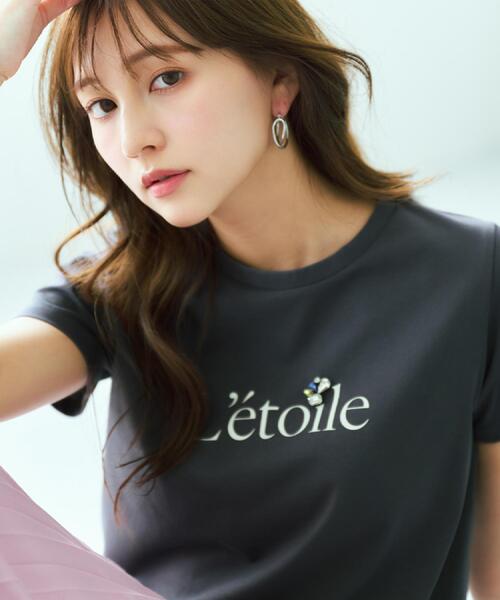 ガウディ◆綺麗ビジューロゴ！人気フリルスリーヴ白コットンストレッチＴシャツ！XS 1.jpg