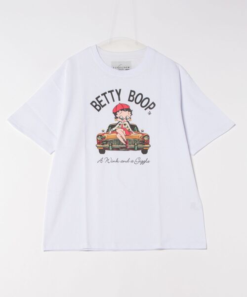 BETTY BOOP(ベティ・ブープ)の「BETTYクラシックカーTEE(M1)(Tシャツ/カットソー・メンズ・ブラック/ホワイト/パープル/イエロー/カーキ・MEDIUM/X-LARGE/LARGE)」の9枚目の写真