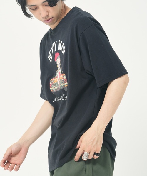 BETTY BOOP(ベティ・ブープ)の「BETTYクラシックカーTEE(M1)(Tシャツ/カットソー・メンズ・ブラック/ホワイト/パープル/イエロー/カーキ・MEDIUM/X-LARGE/LARGE)」の11枚目の写真