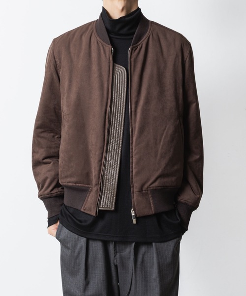 R　VEIN-ヴェイン　SYNTHETIC LEATHER ボンバー VEIN （ヴェイン）の「シンセティック スエードレザー ボンバーJKT