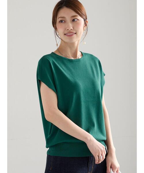 Te chichi（テチチ）の「フレンチスリーブニット（ニット/セーター・レディース・シルバー/ブルー/チャコールグレー/オレンジ/グリーン/ブラウン・F）」の4枚目の写真