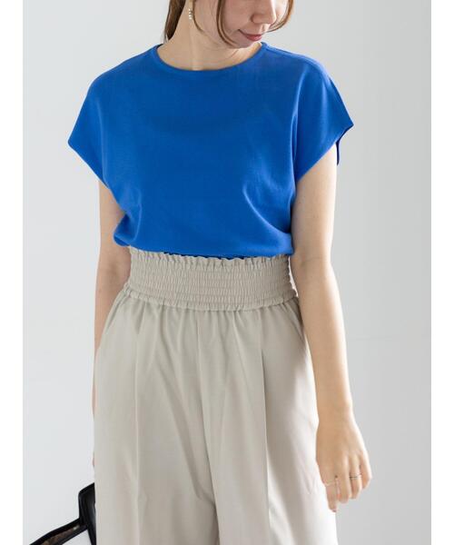 Te chichi（テチチ）の「フレンチスリーブニット（ニット/セーター・レディース・シルバー/ブルー/チャコールグレー/オレンジ/グリーン/ブラウン・F）」の9枚目の写真