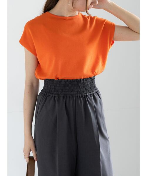 Te chichi（テチチ）の「フレンチスリーブニット（ニット/セーター・レディース・シルバー/ブルー/チャコールグレー/オレンジ/グリーン/ブラウン・F）」の12枚目の写真