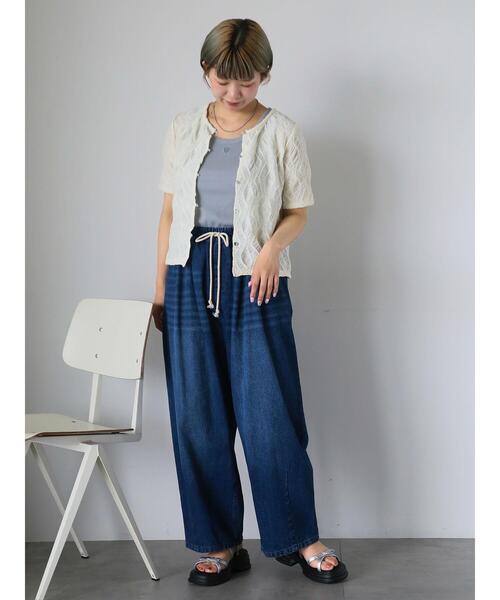 ehka sopo（エヘカソポ）の「ハートカットワークタンクトップ（タンクトップ・レディース・モカ/ブラック/サックスブルー/オフホワイト・F）」の11枚目の写真