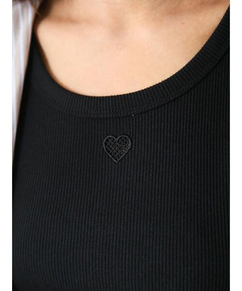 ehka sopo（エヘカソポ）の「ハートカットワークタンクトップ（タンクトップ・レディース・モカ/ブラック/サックスブルー/オフホワイト・F）」の12枚目の写真