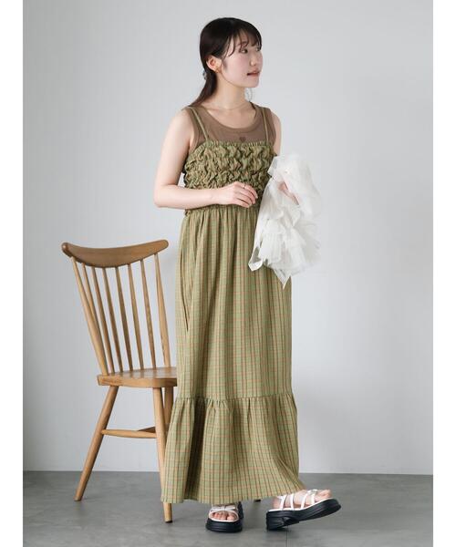 ehka sopo（エヘカソポ）の「ハートカットワークタンクトップ（タンクトップ・レディース・モカ/ブラック/サックスブルー/オフホワイト・F）」の6枚目の写真