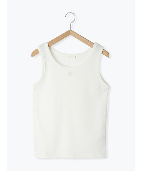 ehka sopo（エヘカソポ）の「ハートカットワークタンクトップ（タンクトップ・レディース・モカ/ブラック/サックスブルー/オフホワイト・F）」の14枚目の写真
