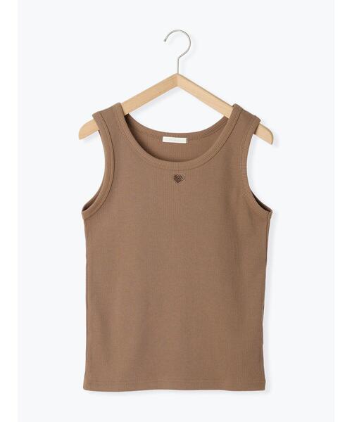 ehka sopo（エヘカソポ）の「ハートカットワークタンクトップ（タンクトップ・レディース・モカ/ブラック/サックスブルー/オフホワイト・F）」の16枚目の写真