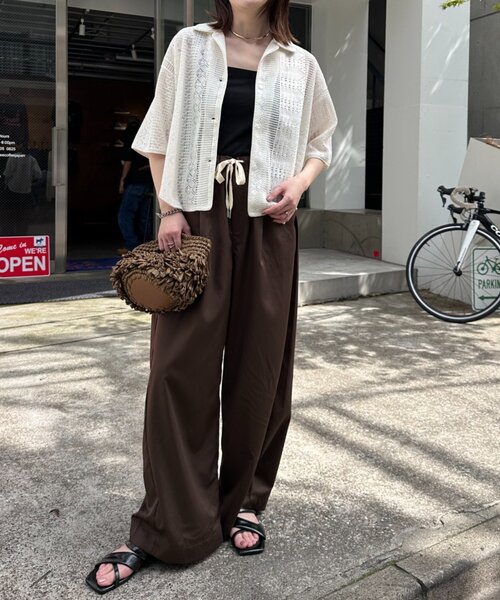 CIAOPANIC TYPY（チャオパニックティピー）の「アソート柄レース開襟シャツ（シャツ/ブラウス・レディース・オフホワイト/ブラウン/ブラック・ONE SIZE）」の11枚目の写真