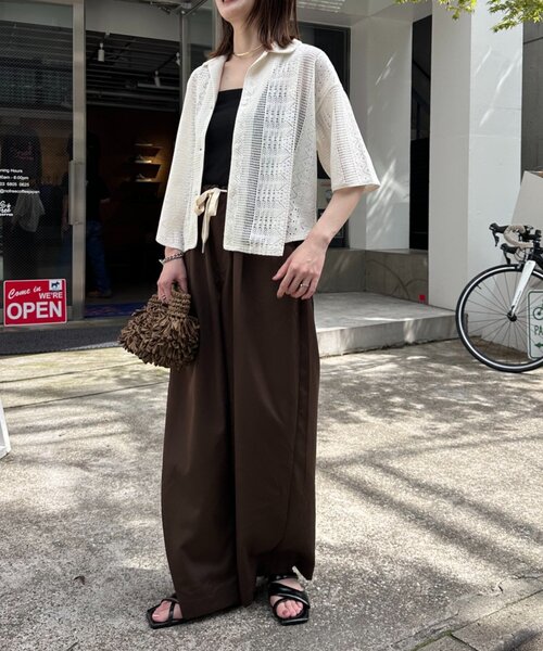 CIAOPANIC TYPY（チャオパニックティピー）の「アソート柄レース開襟シャツ（シャツ/ブラウス・レディース・オフホワイト/ブラウン/ブラック・ONE SIZE）」の12枚目の写真