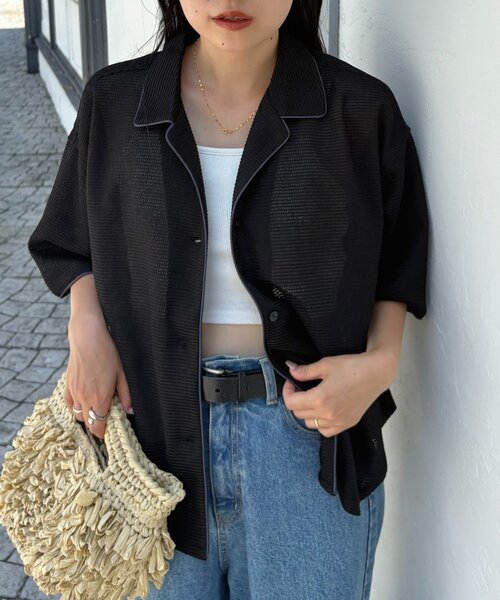 CIAOPANIC TYPY（チャオパニックティピー）の「アソート柄レース開襟シャツ（シャツ/ブラウス・レディース・オフホワイト/ブラウン/ブラック・ONE SIZE）」の14枚目の写真