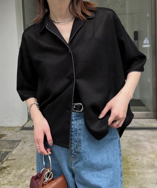 CIAOPANIC TYPY（チャオパニックティピー）の「アソート柄レース開襟シャツ（シャツ/ブラウス・レディース・オフホワイト/ブラウン/ブラック・ONE SIZE）」の18枚目の写真