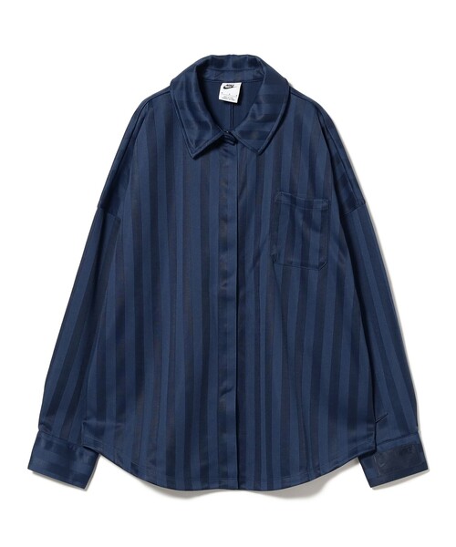 NIKE（ナイキ）の「NIKE / オーバーサイズド ジャカード ストライプ ボタンダウン シャツ（シャツ/ブラウス・レディース・ブラック・MEDIUM）」の6枚目の写真