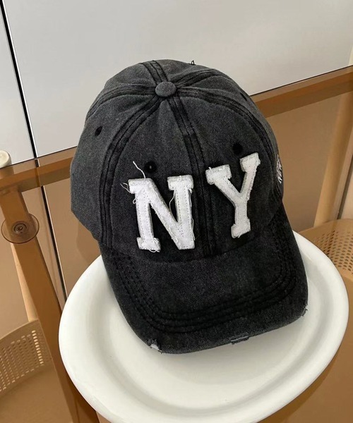 MEMECLE（メメクル）の「【 MEMECLE / メメクル 】ヴィンテージN Yビッグロゴキャップ（キャップ・レディース・チャコール/ピンク/カーキ・FREE）」の9枚目の写真