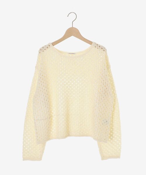le.coeur blanc（ルクールブラン）の「スパンコールメッシュニットプルオーバー（ニット/セーター・レディース・オフホワイト/キャメル・38）」の3枚目の写真