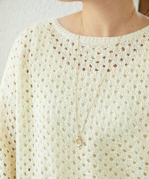 le.coeur blanc（ルクールブラン）の「スパンコールメッシュニットプルオーバー（ニット/セーター・レディース・オフホワイト/キャメル・38）」の7枚目の写真