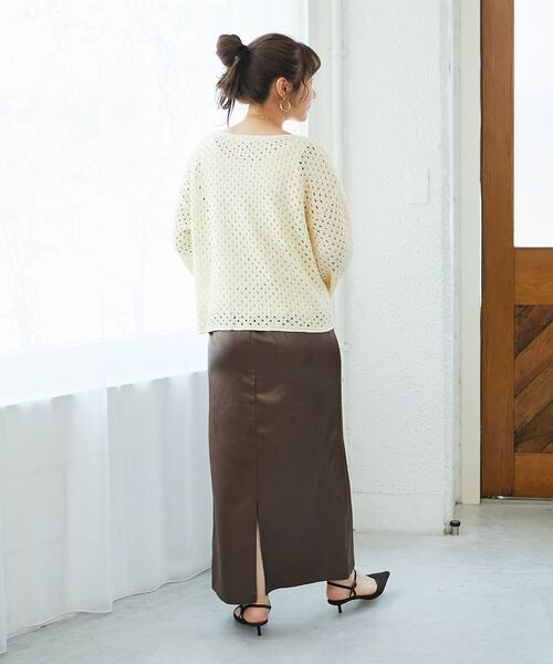 le.coeur blanc（ルクールブラン）の「スパンコールメッシュニットプルオーバー（ニット/セーター・レディース・オフホワイト/キャメル・38）」の13枚目の写真