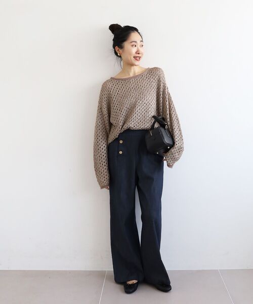 le.coeur blanc（ルクールブラン）の「スパンコールメッシュニットプルオーバー（ニット/セーター・レディース・オフホワイト/キャメル・38）」の19枚目の写真