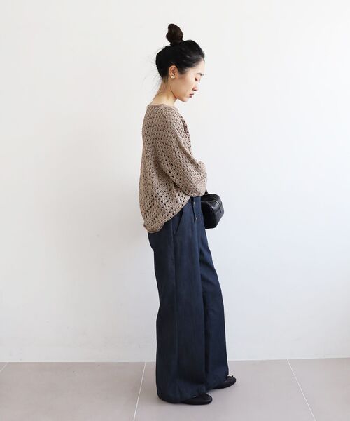 le.coeur blanc（ルクールブラン）の「スパンコールメッシュニットプルオーバー（ニット/セーター・レディース・オフホワイト/キャメル・38）」の20枚目の写真