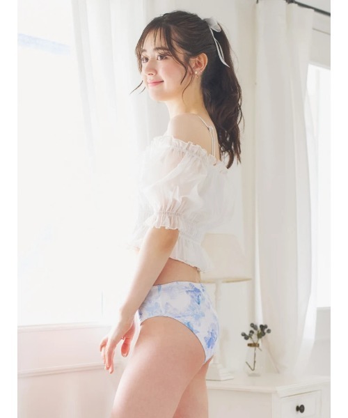 オーガンジー×オフショル水着 スイムウェア 3点セット