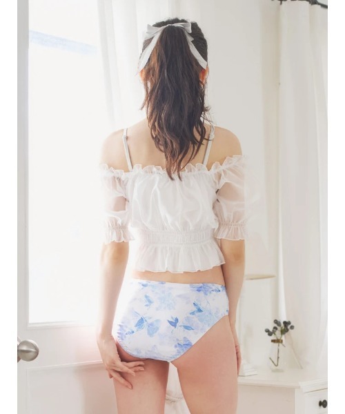 オーガンジー×オフショル水着 スイムウェア 3点セット