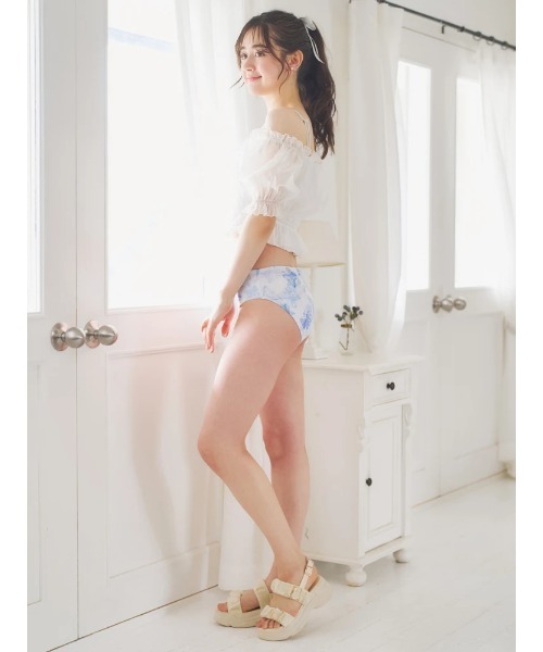 オーガンジー×オフショル水着 スイムウェア 3点セット