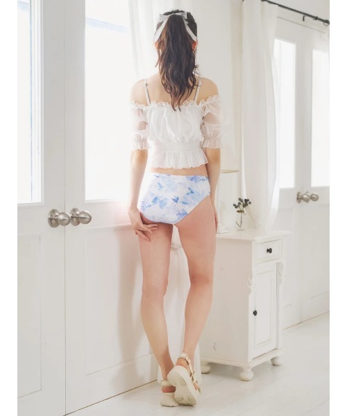 オーガンジー×オフショル水着 スイムウェア 3点セット