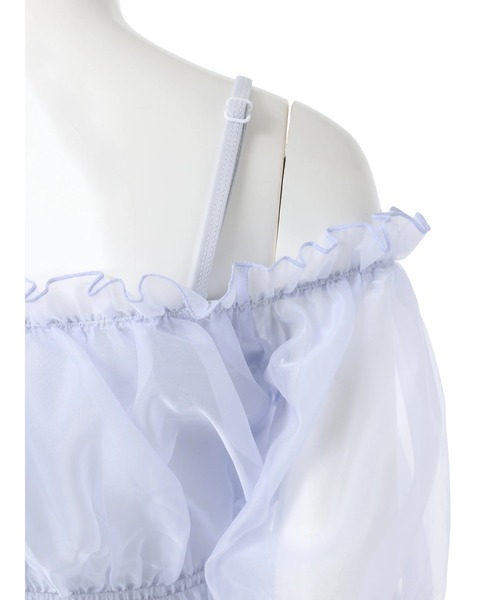 オーガンジー×オフショル水着 スイムウェア 3点セット