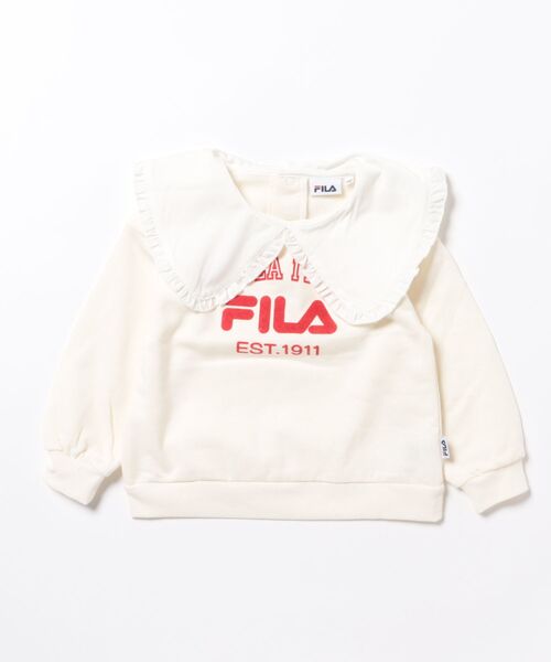 FILA(フィラ)の「FILA/フィラ えり付トレーナー(スウェット・キッズ・ホワイト系その他/ブラック・110/130/120)」の1枚目の写真