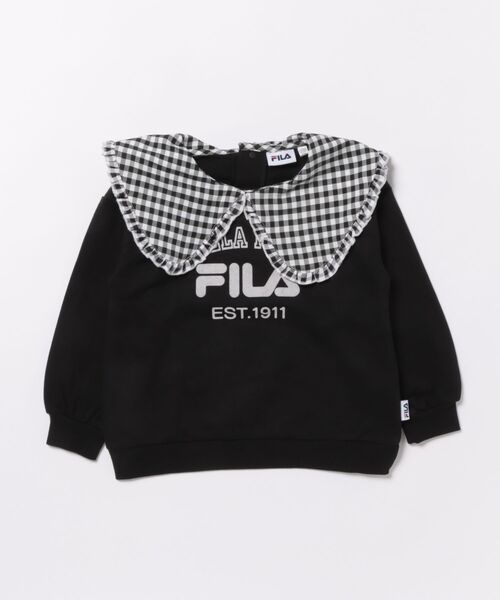 FILA(フィラ)の「FILA/フィラ えり付トレーナー(スウェット・キッズ・ホワイト系その他/ブラック・110/130/120)」の2枚目の写真
