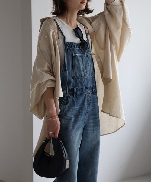 Bonjour Sagan（ボンジュールサガン）の「リネンライクフレアシャツ（シャツ/ブラウス・レディース・ライトベージュ/ネイビー/オフホワイト・FREE）」の18枚目の写真