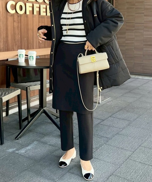 Emma Taylor(エマテイラー)の「レイヤードニットスカートストレートパンツ(その他パンツ・レディース・ブラック/チャコールグレー/モカ・36/38)」の11枚目の写真