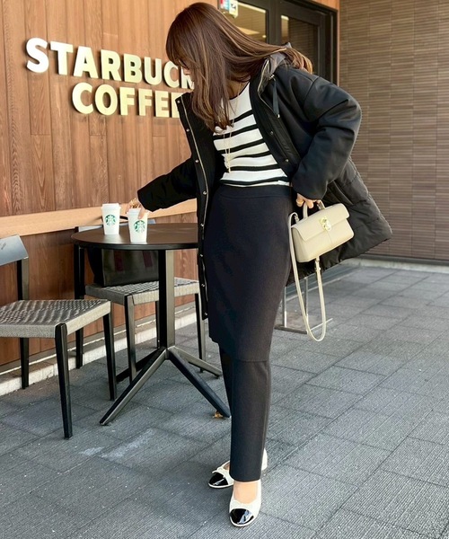 Emma Taylor(エマテイラー)の「レイヤードニットスカートストレートパンツ(その他パンツ・レディース・ブラック/チャコールグレー/モカ・36/38)」の12枚目の写真