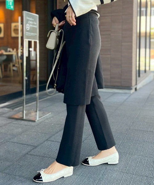 Emma Taylor(エマテイラー)の「レイヤードニットスカートストレートパンツ(その他パンツ・レディース・ブラック/チャコールグレー/モカ・36/38)」の6枚目の写真