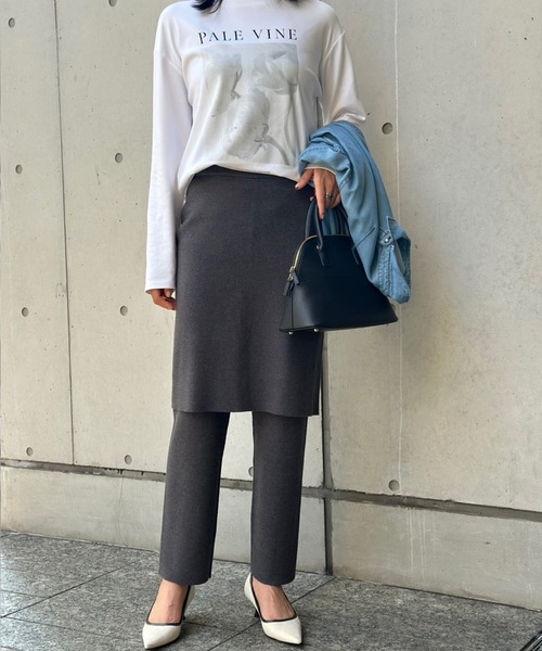 Emma Taylor(エマテイラー)の「レイヤードニットスカートストレートパンツ(その他パンツ・レディース・ブラック/チャコールグレー/モカ・36/38)」の17枚目の写真