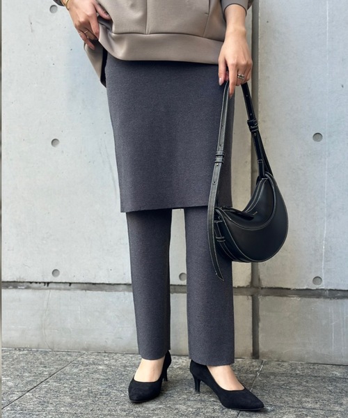 Emma Taylor(エマテイラー)の「レイヤードニットスカートストレートパンツ(その他パンツ・レディース・ブラック/チャコールグレー/モカ・36/38)」の22枚目の写真