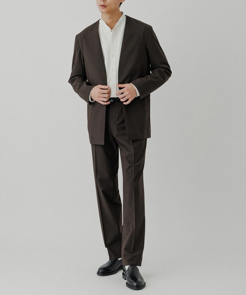 ADAM ET ROPE'（アダムエロペ）の「ルームジャケット / セットアップ対応（ノーカラージャケット・メンズ・ブラック/ダークブラウン/ブラウン系その他3・L/M/S）」の10枚目の写真