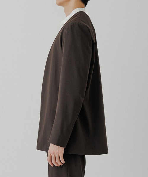 ADAM ET ROPE'（アダムエロペ）の「ルームジャケット / セットアップ対応（ノーカラージャケット・メンズ・ブラック/ダークブラウン/ブラウン系その他3・L/M/S）」の12枚目の写真