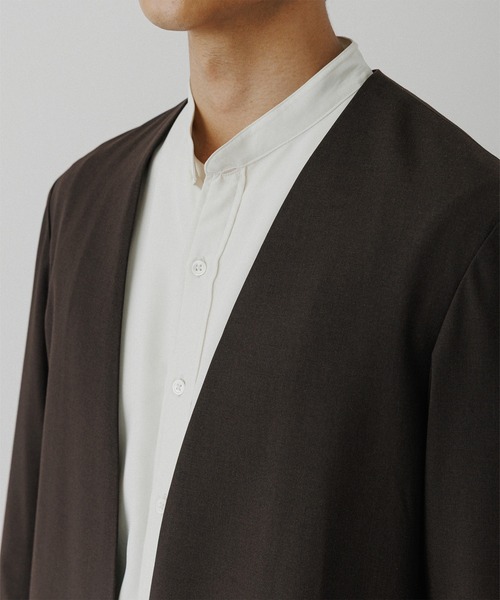 ADAM ET ROPE'（アダムエロペ）の「ルームジャケット / セットアップ対応（ノーカラージャケット・メンズ・ブラック/ダークブラウン/ブラウン系その他3・L/M/S）」の14枚目の写真