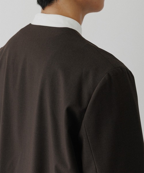 ADAM ET ROPE'（アダムエロペ）の「ルームジャケット / セットアップ対応（ノーカラージャケット・メンズ・ブラック/ダークブラウン/ブラウン系その他3・L/M/S）」の15枚目の写真