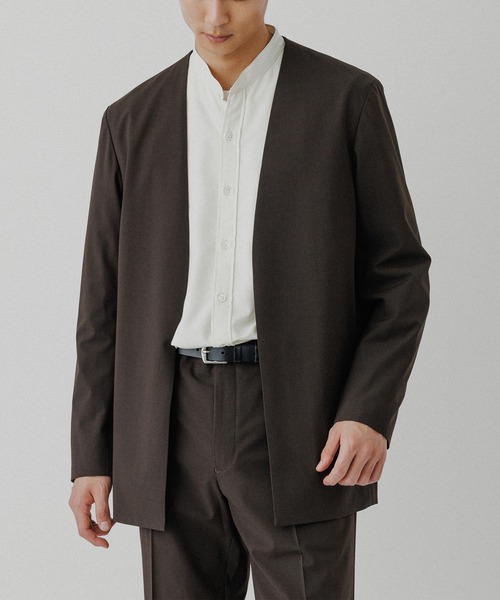ADAM ET ROPE'（アダムエロペ）の「ルームジャケット / セットアップ対応（ノーカラージャケット・メンズ・ブラック/ダークブラウン/ブラウン系その他3・L/M/S）」の21枚目の写真