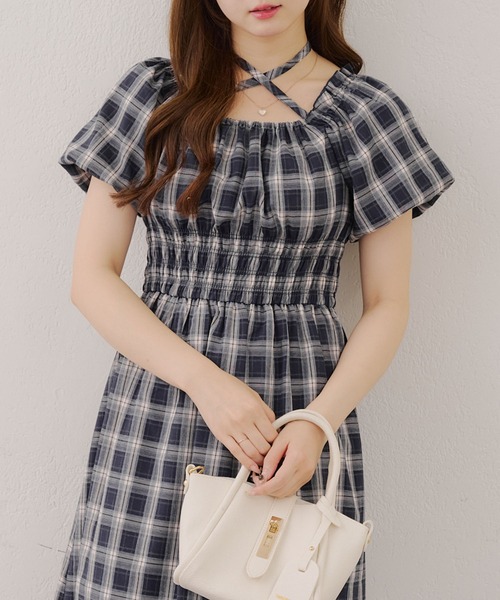 Another Branch olive des olive（アナザーブランチオリーブデオリーブ）の「【ANOTHER BRANCH】ホルター付き袖バルーンワンピ（ワンピース・レディース・ブルー系その他/ブラック/ブラウン系その他/ドット/レッド系その他・FREE）」の20枚目の写真