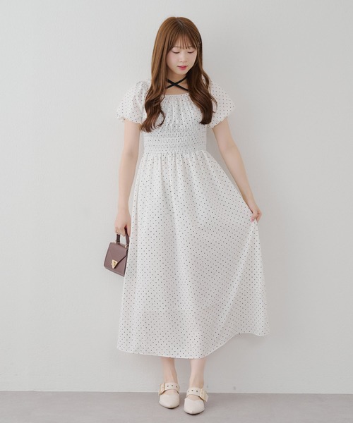 Another Branch olive des olive（アナザーブランチオリーブデオリーブ）の「【ANOTHER BRANCH】ホルター付き袖バルーンワンピ（ワンピース・レディース・ブルー系その他/ブラック/ブラウン系その他/ドット/レッド系その他・FREE）」の12枚目の写真