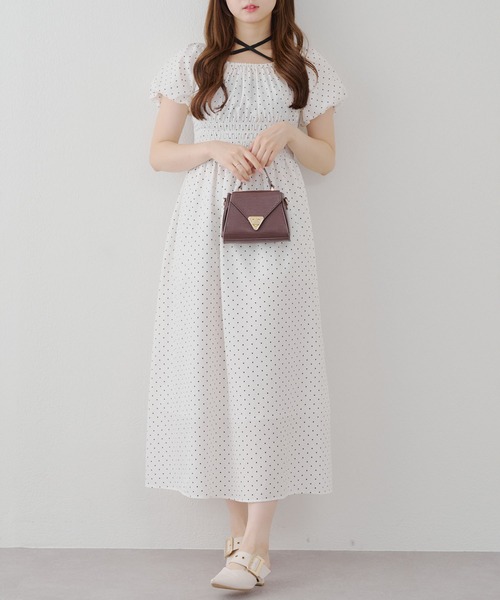 Another Branch olive des olive（アナザーブランチオリーブデオリーブ）の「【ANOTHER BRANCH】ホルター付き袖バルーンワンピ（ワンピース・レディース・ブルー系その他/ブラック/ブラウン系その他/ドット/レッド系その他・FREE）」の7枚目の写真