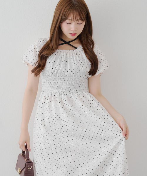 Another Branch olive des olive（アナザーブランチオリーブデオリーブ）の「【ANOTHER BRANCH】ホルター付き袖バルーンワンピ（ワンピース・レディース・ブルー系その他/ブラック/ブラウン系その他/ドット/レッド系その他・FREE）」の8枚目の写真